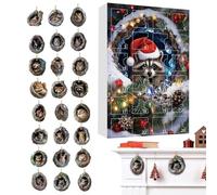 Pendentif Animal De L'Avent - Acrylique 2D 24 Jours De Noël, Calendrier Magique, Décoration Pour Arbre Et Trou | Pendentif Animal Pour Sac À Dos - Pour Porte D'entrée De Fête, Rétroviseur De Voiture