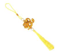 Pendentif année du dragon doré avec finition plaquée or pour décoration festive de la maison lors des célébrations (jaune)