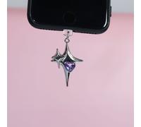 Pendentif Anti-Poussière Pour Téléphone,Croix D'amour Étoile,Accessoires Pour Iphone,Décorations Samsung,Port Type-C,Pierre Précieuse Artificielle - Type Purple For Iphone