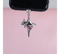 Pendentif Anti-Poussière Pour Téléphone,Croix D'amour Étoile,Accessoires Pour Iphone,Décorations Samsung,Port Type-C,Pierre Précieuse Artificielle - Type Pink For Iphone
