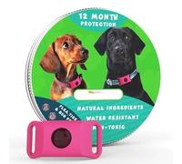 Pendentif Anti-Puces & Tiques pour Chien - Protection Naturelle sans Produits Chimiques - Collier Alternatif Rechargeable(Pink)