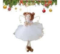Pendentif arbre de Noël ange fille | Jupe en tulle - Décoration de rêve - Pendentifs d'ange ailes dorées pour sapin de Noël - Pour rebord de fenêtre, porte, salon, chambre à coucher, jardin, café