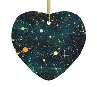 Pendentif arbre de Noël en céramique 6,9 x 7,6 cm HJFCZH constellation galaxie imprimé facilement accroché dans les centres commerciaux et les magasins