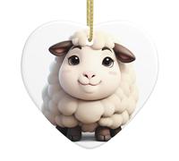 Pendentif arbre de Noël en céramique 6,9 x 7,6 cm WHJSSF Chubby Little Sheep facile à accrocher dans les centres commerciaux et les magasins