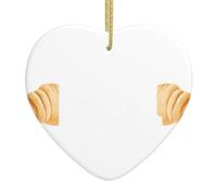 Pendentif arbre de Noël en céramique 6,9 x 7,6 cm YYHHAOFA Croissant qui dit Hello Printing facile à accrocher dans les centres commerciaux et les magasins