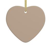 Pendentif arbre de Noël marron clair de couleur unie, pendentif de Noël en céramique en forme de cœur, adapté pour la décoration de fête de Noël et d'Halloween