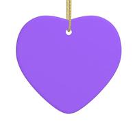 Pendentif arbre de Noël violet clair de couleur unie, pendentif de Noël en céramique en forme de cœur, adapté pour la décoration de fête de Noël et d'Halloween