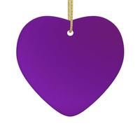 Pendentif arbre de Noël violet foncé de couleur unie, pendentif en céramique en forme de cœur, adapté pour la décoration de fête de Noël et d'Halloween