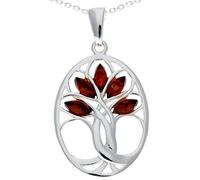 Pendentif arbre de vie en ambre de la Baltique véritable et argent sterling sans chaîne - GL364, Pierre Argent sterling Résine, Ambre