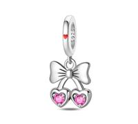 Pendentif arc et cœur d'amour, accessoire de bracelet à breloques en argent sterling 925, compatible avec le collier bracelet pandora