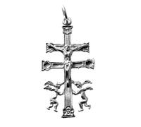 Pendentif Argent 925m Cruz Caravaca 40 mm. Angels du Christ