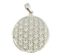Pendentif Argent artisanal 'Fleur de Vie' argenté - 20 mm [R9508]