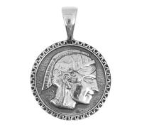 Pendentif Argent 'Athena - Chouette' argenté vieilli - 25 mm [S0428]