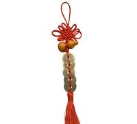 Pendentif argent cinq empereurs nœud chinois cordon rouge breloque vintage I-Ching Coin 2026 Décorations de Nouvel An Décoration de voiture Pièce chinoise pour la famille et les amis pour la santé et