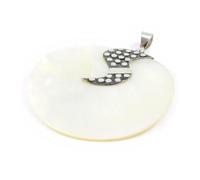 Pendentif Argent ""Sagesse"" nacre blanc
