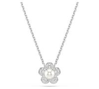 Pendentif Ariana Grande x Swarovski, Perle de cristal, Taille ronde, Fleur, Blanc, Métal rhodié OS