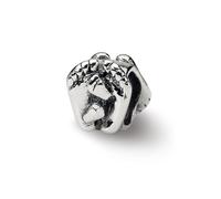 Pendentif artisanal en argent sterling 925 oxydé avec inscription « Big Little Feet » de 7,27 x 7,27 mm de large pour femme