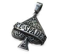 pendentif as de pique inscription ace of spades homme femme rock n roll