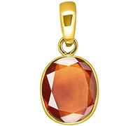 Pendentif Ashtdhatu en pierre de grenat hessonite de 8,25 Ratti 7,47 carats Original et certifié par Ggtl Pierre précieuse naturelle gommée non chauffée et non traitée à des fins