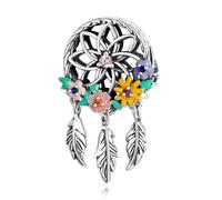 Pendentif Attrape-rêves en Argent Sterling 925, breloque Papillon, pour Femmes, Breloques féeriques Brillantes, Bijoux Fins