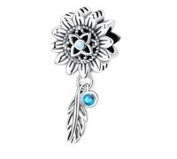 Pendentif attrape-rêves en forme de fleur de tournesol en argent sterling 925 compatible avec les bracelets à breloques Pandora
