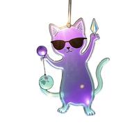 Pendentif attrape-soleil en acrylique coloré pour les amoureux des chats, décoration commémorative pour salon, fenêtre, jardin, cuisine