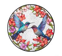 Pendentif attrape-soleil en forme de colibri en acrylique, 15,2 cm, style vitrail à suspendre pour maison, jardin, fenêtre, porte, mur, décoration intérieure et extérieure pour les amateurs d'oiseaux