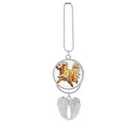 Pendentif attrape-soleil en verre teinté Golden Retriever pour voiture, décoration intérieure de voiture, rétroviseur, breloques ornements