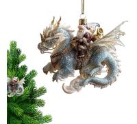 Pendentif avec Sapin De Fêtes Et Père Noël en Traîneau | Fantaisie 2D Plat pour Vacances d'hiver - Ornement Santa pour Sapin et Intérieur | pour Cheminée Rebord de Fenêtre Salon Chambre Balcon
