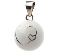 Pendentif Babylonia avec boule de cristal et coeurs argentés BOLA 1 VK600