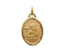 Pendentif baptême naissance commnunion Médaille en plaqué or avec ange personnalisable avec gravure comprise