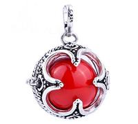 ♥ Pendentif Bijou Argent Bola de Grossesse Trèfle 4 Feuilles Rouge. Livraison rapide avec suivi.
