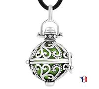 Pendentif Bijou Argent de Grossesse Bola Arabesque Verte. Livraison rapide avec suivi.