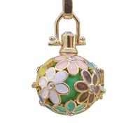 Pendentif Bijou de Grossesse Bola"Fleurs Multicolores" Carillon Vert Plaqué Or et Cordon. …