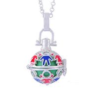 Pendentif Bijou de Grossesse Bola"La Famille s'agrandit" Plaqué Argent Carillon Vert.