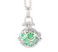 Pendentif Bijou de Grossesse Bola"Sourire" Plaqué Argent Carillon Vert Brillant.
