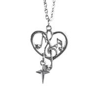 Pendentif bijoux coeur note de musique thème pendentif collier boucles d ' oreilles pendantes parfait pour les fêtes quotidiennes et les cadeaux collier de note de musique