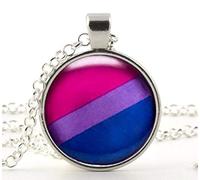 Pendentif bisexuel fierté bisexuelle, bijou bisexuel, drapeau de la fierté bleu, violet, rose à breloques pour un ami