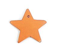 Pendentif bois étoile cirée orange 30x30mm. 250gr. env.50u. 1,80mm. Env.