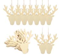 Pendentif Bois Graffiti Noël en Bois, Décoration Suspendue Créative | Surface Double Face, Bords Lisses, Trou Corde, Teinte Bois Clair, Activité Ludique pour Garçon Fille, Enseignants, Murs