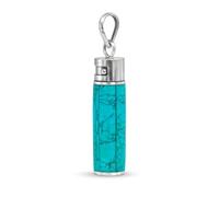 Pendentif Boîte Reliquaire Tibétaine - Amulette Ghau Fait Main - Turquoise Naturelle - Bijou Spirituel Femme Homme - Pierre de Naissance Décembre