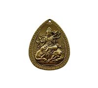 Pendentif Bouddha en laiton représentant les 12 signes du zodiaque et les huit dieux gardiens, 48 x 35 x 3 mm