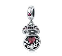 Pendentif Boule en Argent Sterling 925 avec Coffret Cadeau Love, idéal pour Bracelets et Colliers.