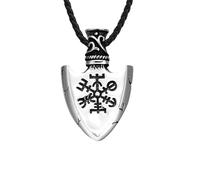 Pendentif boussole Viking en acier inoxydable avec pointe de lance, bijou style nordique