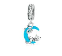 Pendentif Bouteille À Souhaits Phosphorescent En Argent Sterling 925, Coquillage, Lune, Chat, Étoile, Breloque Océan Lumineuse Pour Bracelet