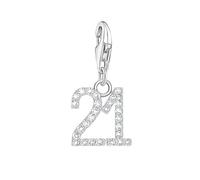 Pendentif Breloque Ange, Numéro Porte-bonheur 21, En Argent Sterling 925, Compatible Bracelets Et Colliers. Cadeau Romantique For Un Anniversaire, Un Anniversaire De Mariage Ou Noël(Lobster Clasp)