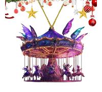 Pendentif carrousel de Noël pour décoration d'intérieur en acrylique, adorable cheval en bois, pendentif décoratif acrylique pendentif carrousel robuste décoration cheval en bois avec cion