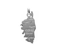 Pendentif carte de corse en argent massif véritable et poinçonné 925