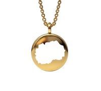 Pendentif carte de la Macédoine du Nord en argent sterling plaqué or 14 carats, forme ronde de 24 mm et épaisseur de 1,5 mm, breloque Terre, bijou de voyage délicat | Aventure | LKB_MAP_540