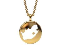 Pendentif carte de l'Afrique du Sud en argent sterling plaqué or 14 carats, forme ronde de 24 mm et épaisseur de 1,5 mm, breloque Terre, bijou de voyage délicat | Aventure | LKB_MAP_604